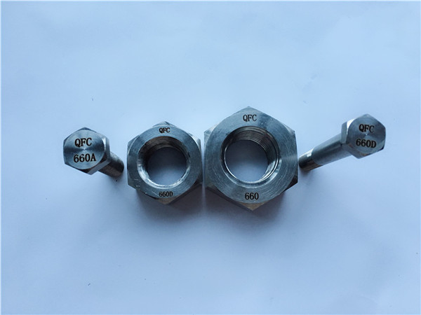 合金660六角螺栓和螺母，緊固件din1.4980